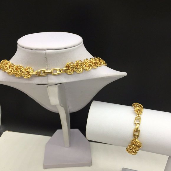 Vintage NAPIER Gold Tone Chain Necklace Set - Picture 3 of 4